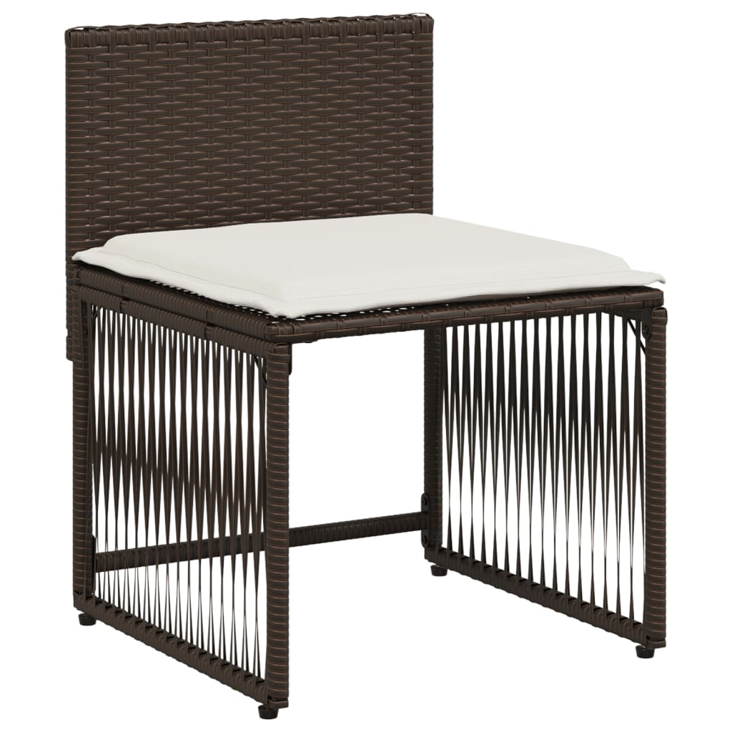 Set da Pranzo da Giardino 7pz con Cuscini in Polyrattan Marrone | homemem39