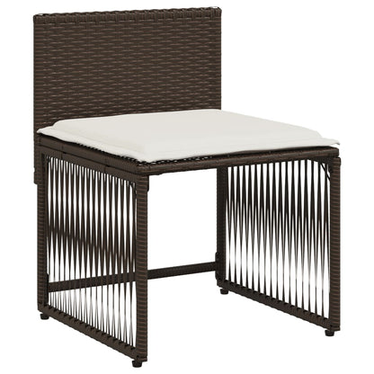 Set da Pranzo da Giardino 7pz con Cuscini in Polyrattan Marrone | homemem39