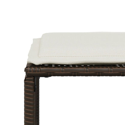 Set da Pranzo da Giardino 7pz con Cuscini in Polyrattan Marrone | homemem39