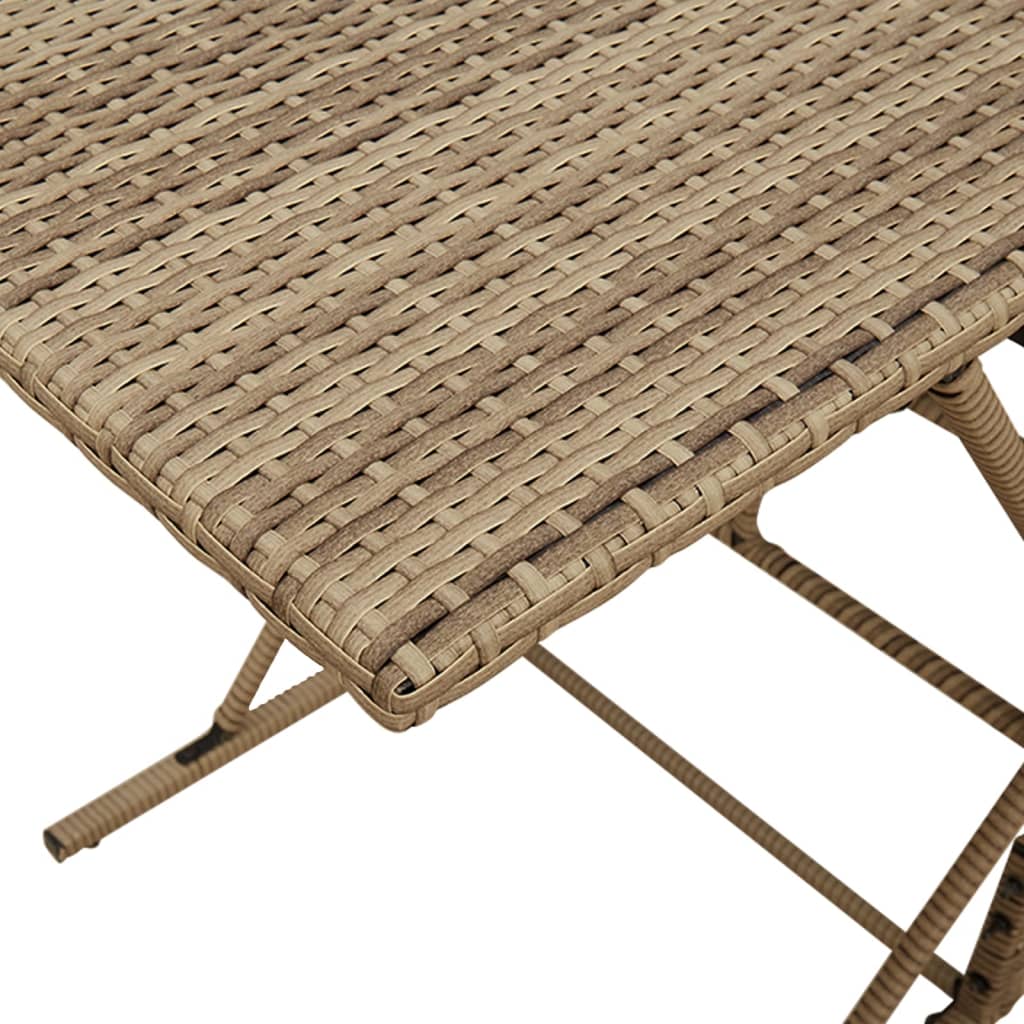 Set da Pranzo da Giardino 7 pz con Cuscini Beige in Polyrattan