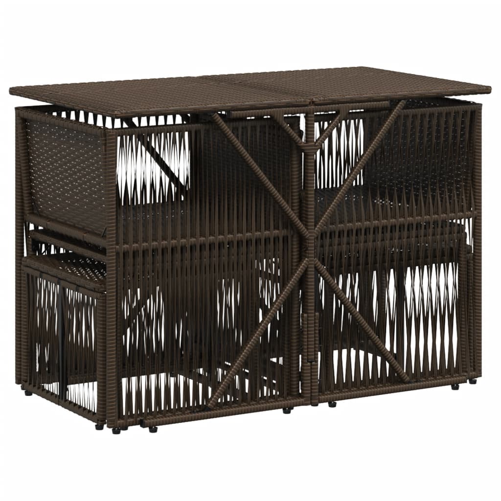 Set da pranzo da giardino da 7 pz con Cuscini in Polyrattan Marrone | homemem39