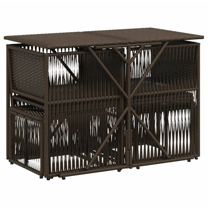 Set da pranzo da giardino da 7 pz con Cuscini in Polyrattan Marrone | homemem39