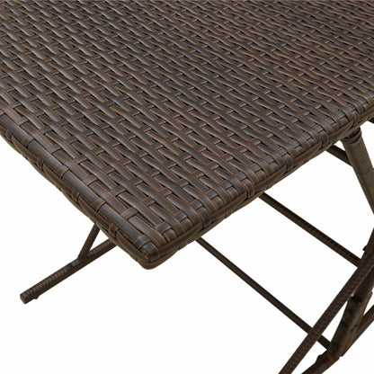 Set da pranzo da giardino da 7 pz con Cuscini in Polyrattan Marrone | homemem39