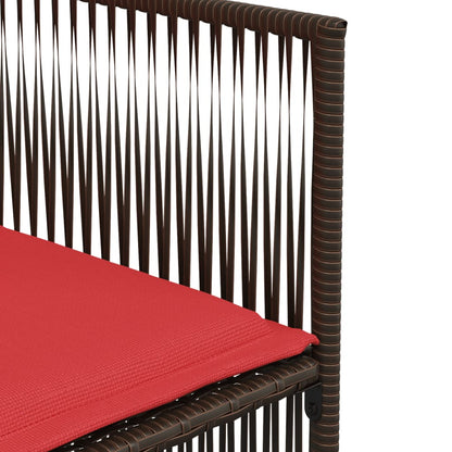 Set da pranzo da giardino da 7 pz con Cuscini in Polyrattan Marrone | homemem39