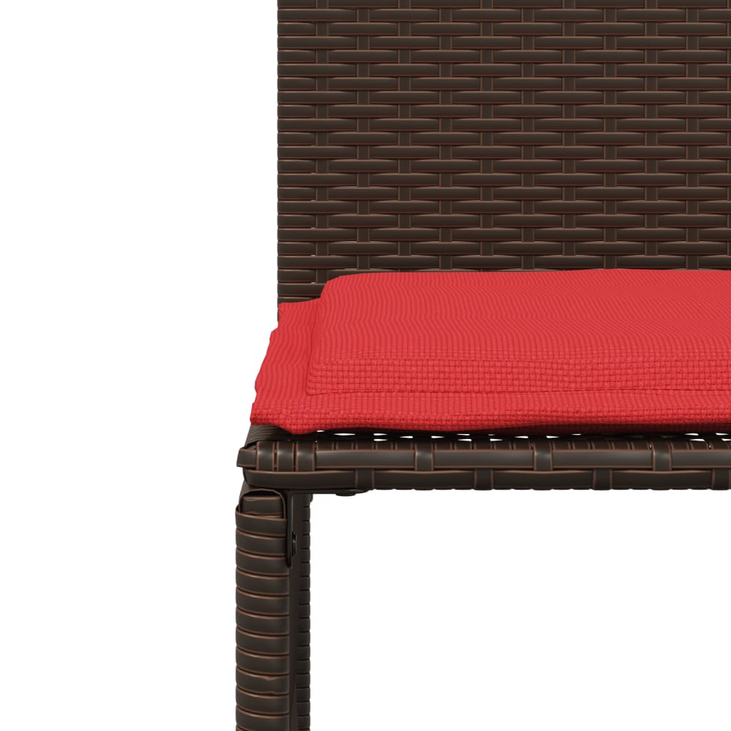 Set da pranzo da giardino da 7 pz con Cuscini in Polyrattan Marrone | homemem39