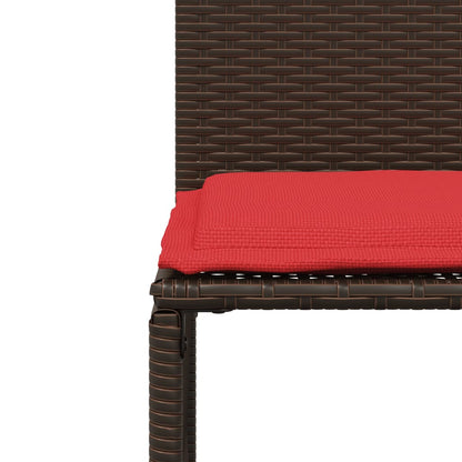 Set da pranzo da giardino da 7 pz con Cuscini in Polyrattan Marrone | homemem39