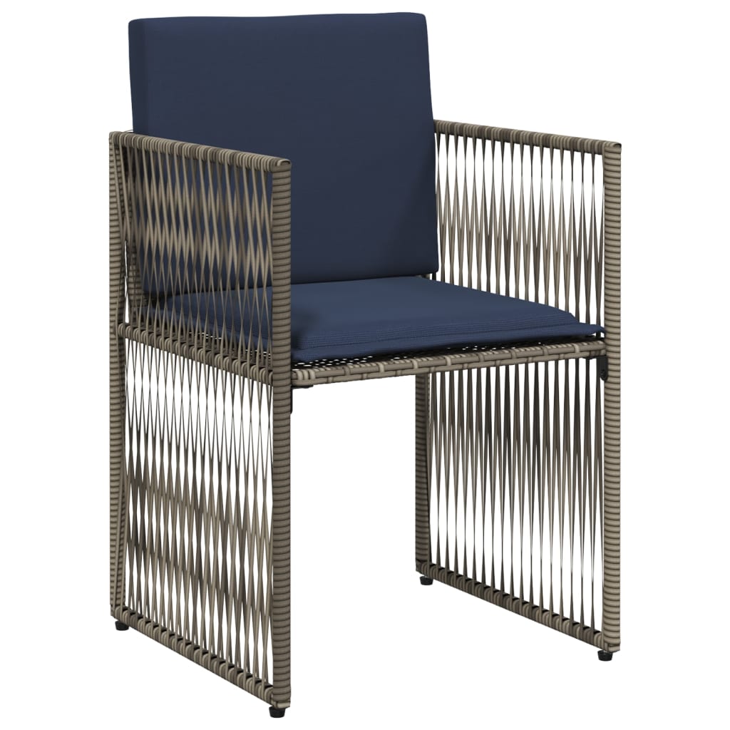 Set da pranzo da giardino da 7 pz con Cuscini in Polyrattan Grigio | homemem39