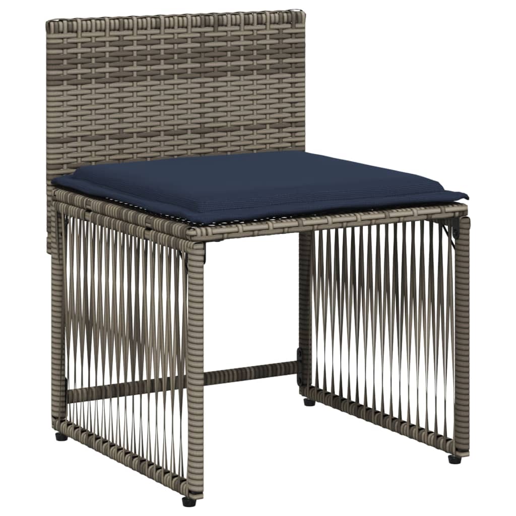Set da pranzo da giardino da 7 pz con Cuscini in Polyrattan Grigio | homemem39