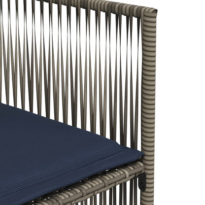 Set da pranzo da giardino da 7 pz con Cuscini in Polyrattan Grigio | homemem39
