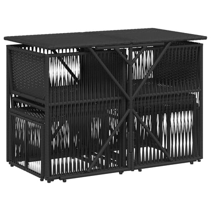 Set da pranzo da giardino da 7 pz con Cuscini in Polyrattan Nero | homemem39