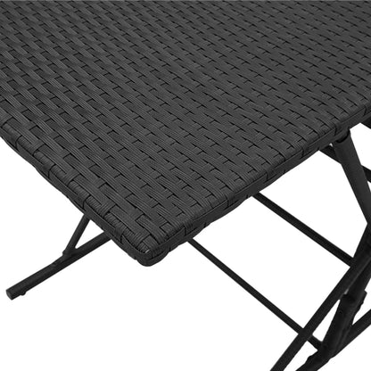 Set da pranzo da giardino da 7 pz con Cuscini in Polyrattan Nero | homemem39