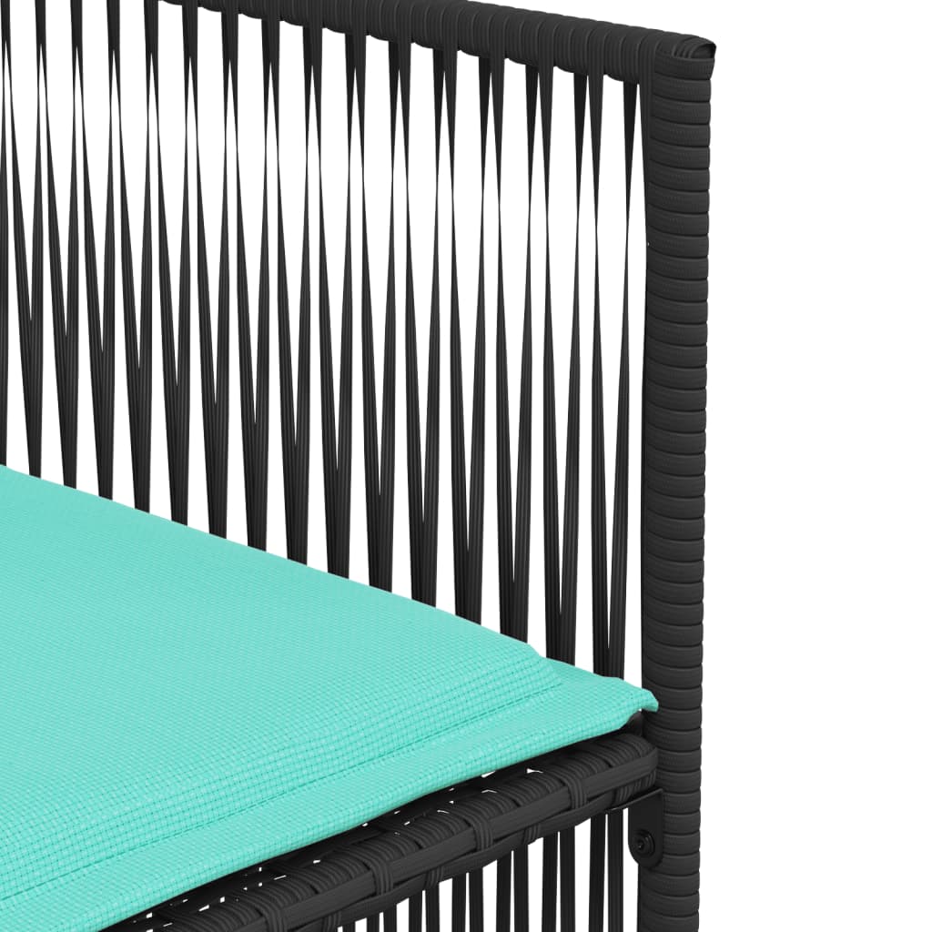 Set da pranzo da giardino da 7 pz con Cuscini in Polyrattan Nero | homemem39