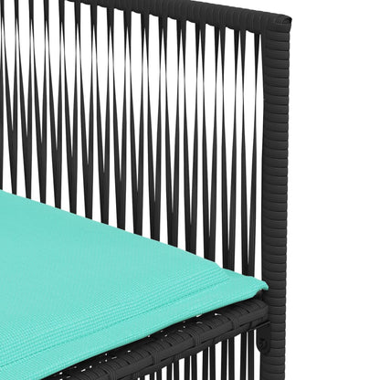 Set da pranzo da giardino da 7 pz con Cuscini in Polyrattan Nero | homemem39