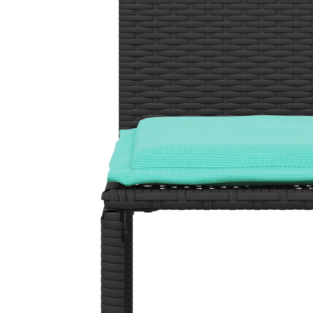 Set da pranzo da giardino da 7 pz con Cuscini in Polyrattan Nero | homemem39