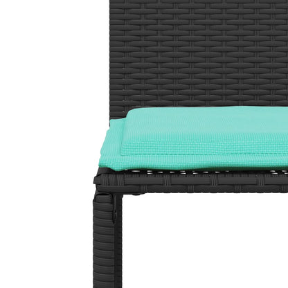 Set da pranzo da giardino da 7 pz con Cuscini in Polyrattan Nero | homemem39
