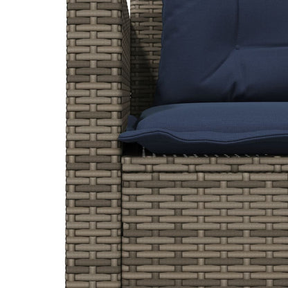 Divano da giardino con Tavolino e cuscini a forma di L in Polyrattan Grigio | homemem39