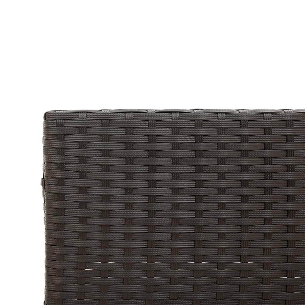 Divano da Giardino con Tavolo e Cuscini a L Nero in Polyrattan | homemem39