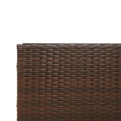 Divano da Giardino con Tavolo e Cuscini a L Marrone Polyrattan | homemem39