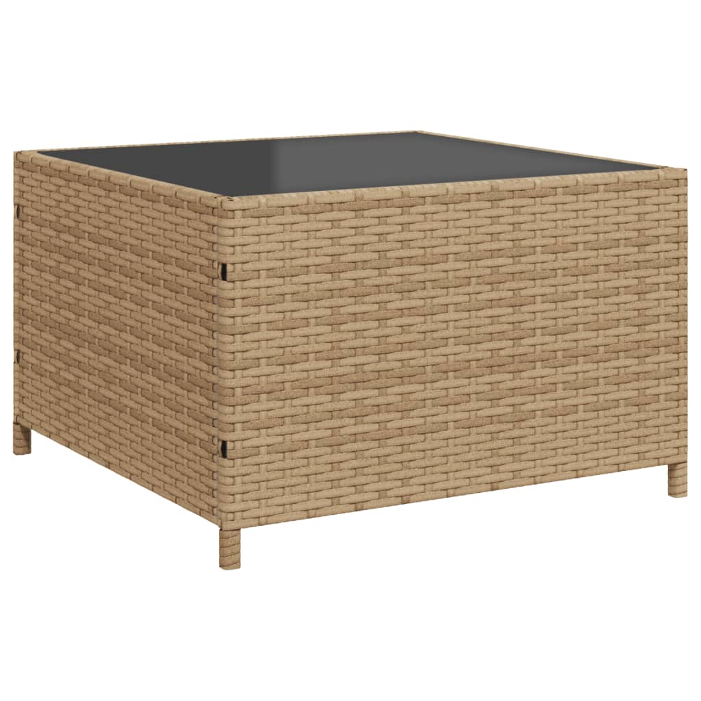 Divano da Giardino con Tavolo e Cuscini a L Beige in Polyrattan - homemem39
