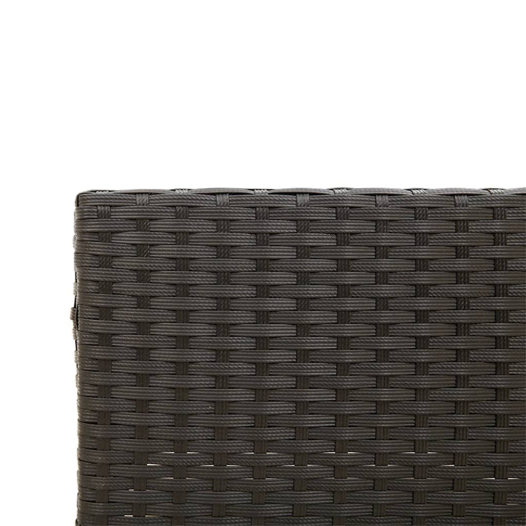 Divano da Giardino con Tavolo e Cuscini a L Nero in Polyrattan | homemem39