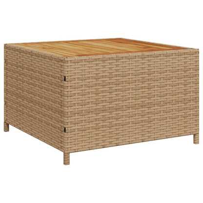 Divano da Giardino con Tavolo e Cuscini a L Beige in Polyrattan - homemem39