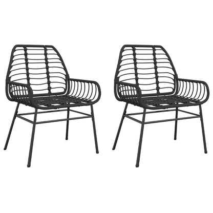 Garden Chairs Set 2 pcs Black Polyrattan