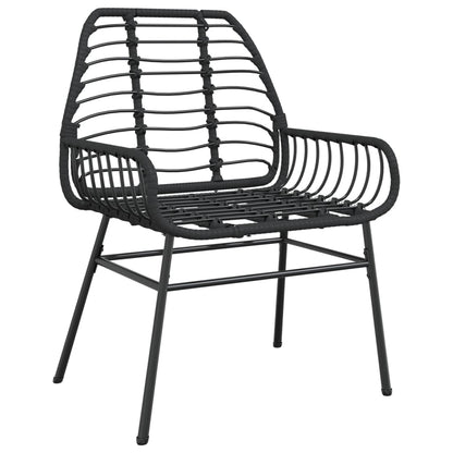 Sedie da Giardino Set 2 pz Polyrattan Nero