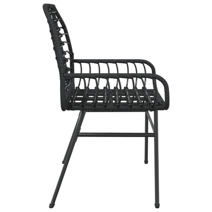 Garden Chairs Set 2 pcs Black Polyrattan