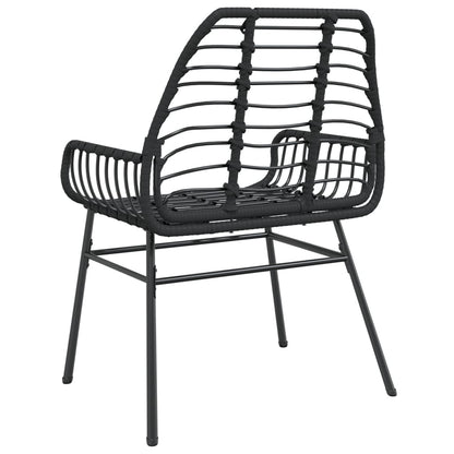 Garden Chairs Set 2 pcs Black Polyrattan