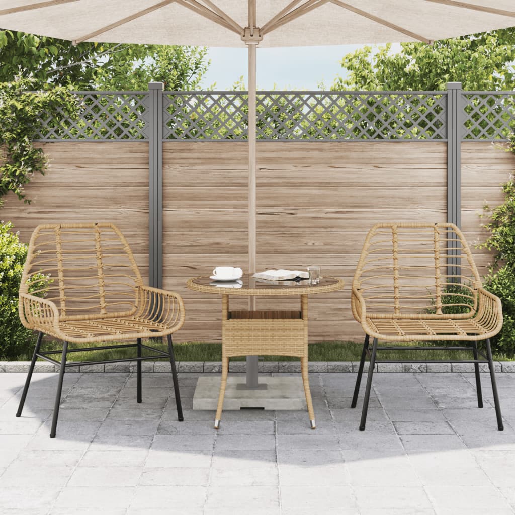 Sedie da Giardino 2 pz Marroni in Polyrattan - homemem39