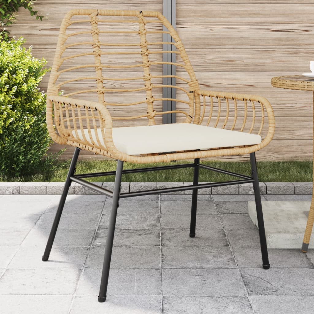 Sedie da Giardino 2pz con Cuscini Marrone in Polyrattan - homemem39