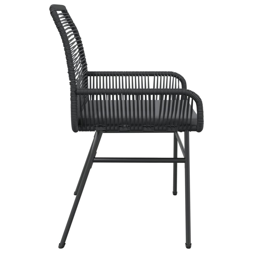 Sedie da Giardino con Cuscini 2 pz Nere in Polyrattan - homemem39