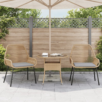Sedie da Giardino 2pz con Cuscini Marrone in Polyrattan - homemem39