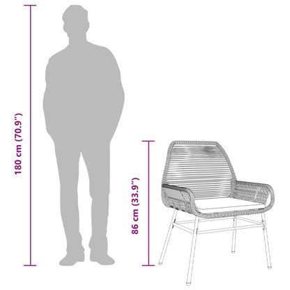 Sedie da Giardino 2 pz con Cuscini Grigio in Polyrattan - homemem39