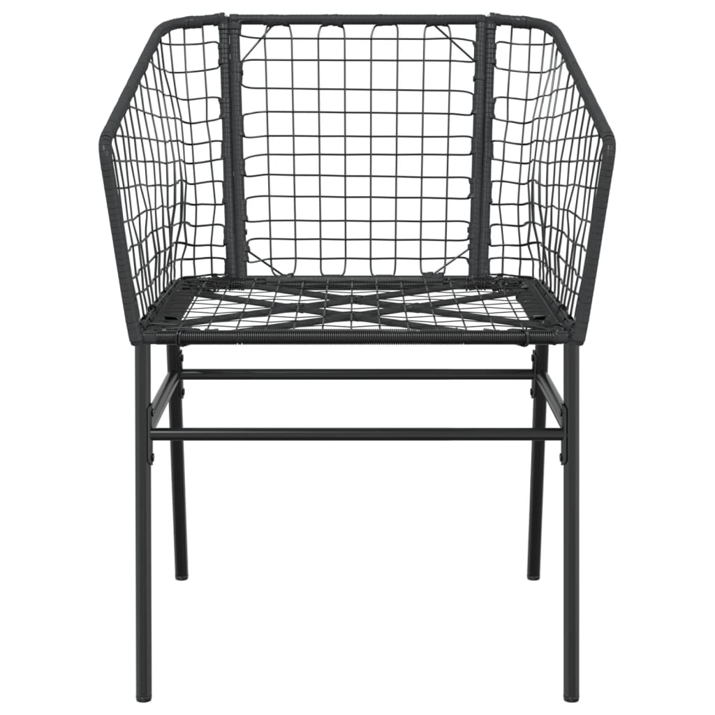 Sedie da Giardino Set 2 pz Polyrattan Nero - homemem39