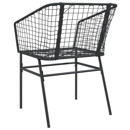 Sedie da Giardino Set 2 pz Polyrattan Nero