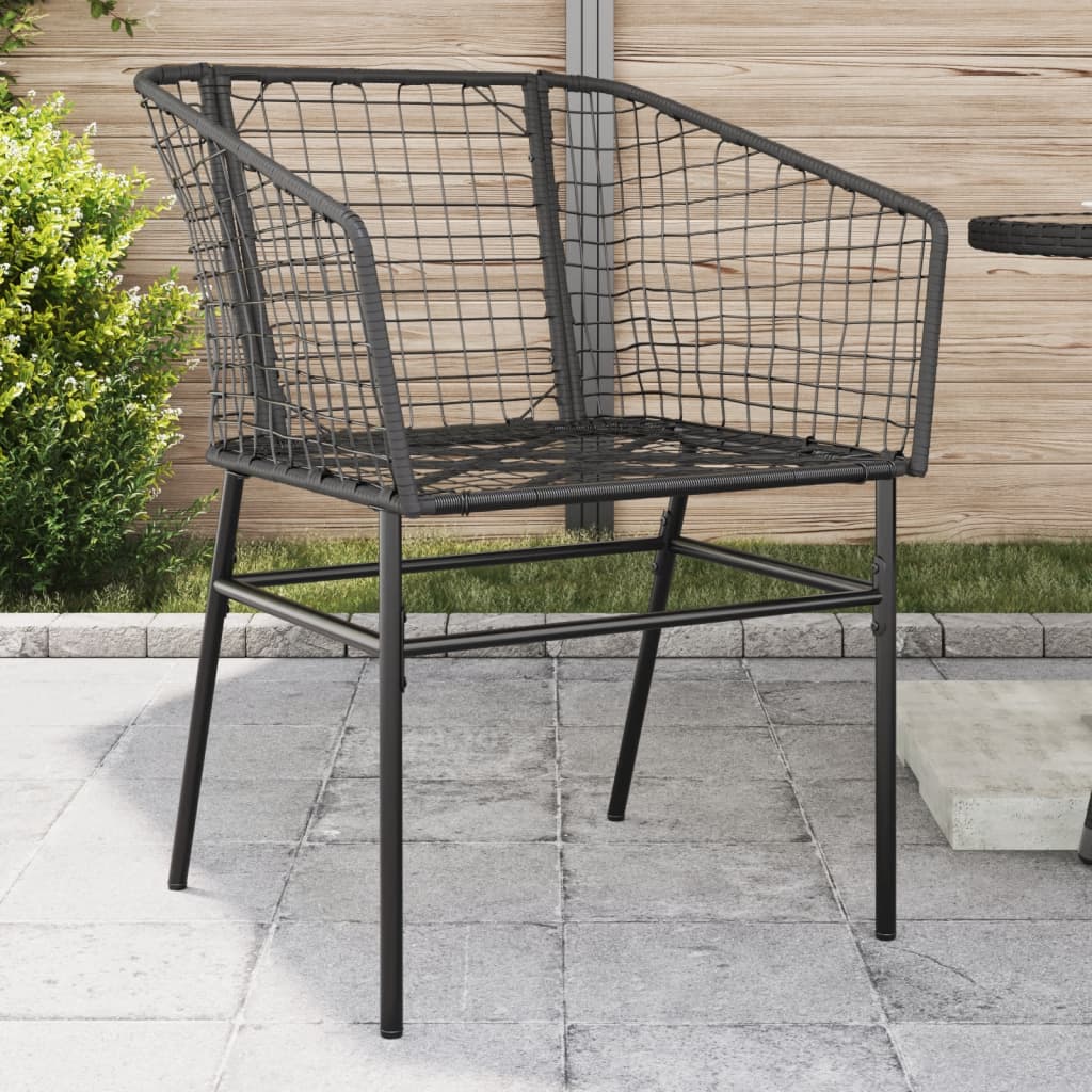 Sedie da Giardino Set 2 pz Polyrattan Nero - homemem39