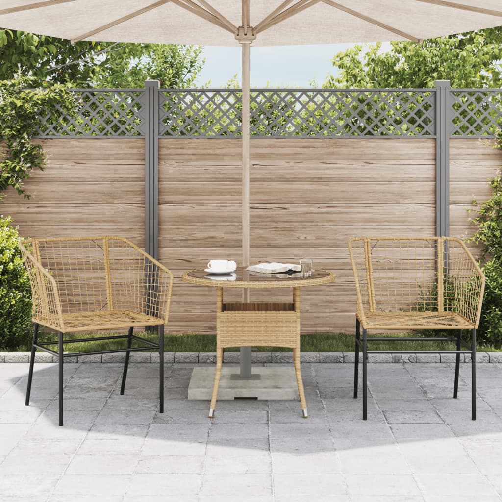 Sedie da Giardino 2 pz Marroni in Polyrattan - homemem39