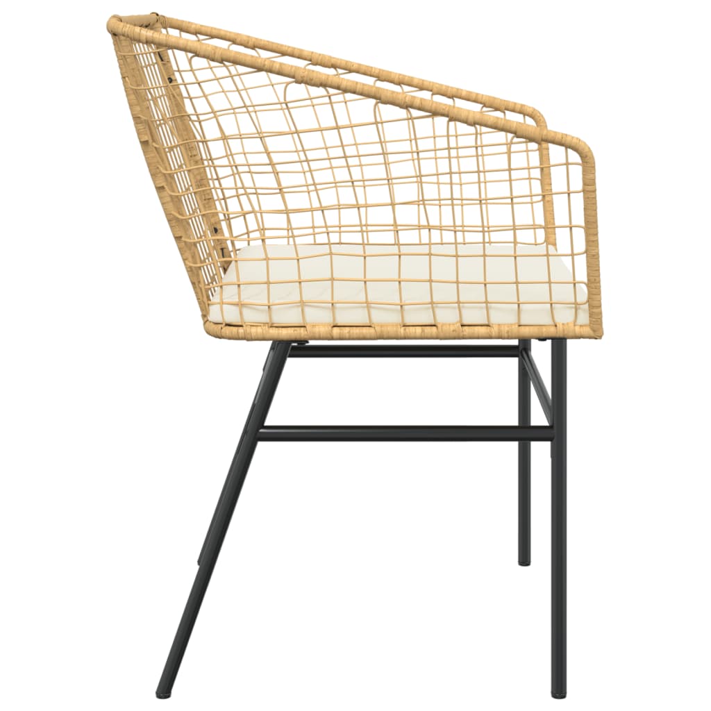 Sedie da Giardino 2pz con Cuscini Marrone in Polyrattan - homemem39