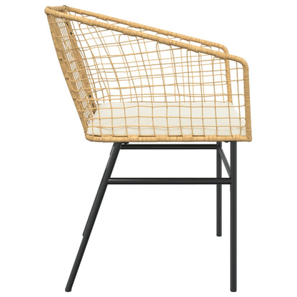 Sedie da Giardino 2pz con Cuscini Marrone in Polyrattan - homemem39