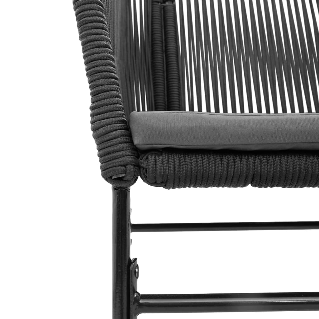 Sedie da Giardino con Cuscini 2 pz Nere in Polyrattan - homemem39