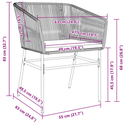 Sedie da Giardino con Cuscini 2 pz Nere in Polyrattan