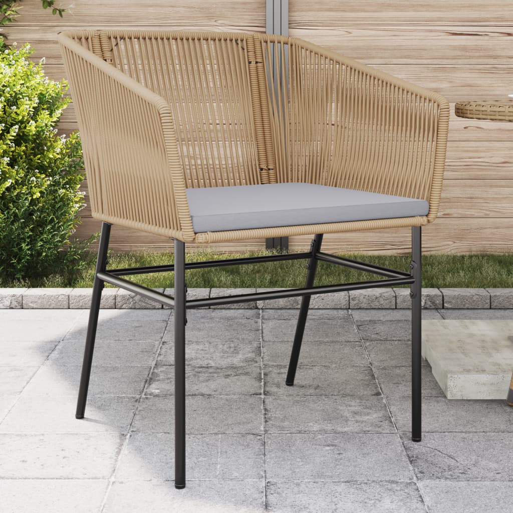 Sedie da Giardino 2pz con Cuscini Marrone in Polyrattan - homemem39