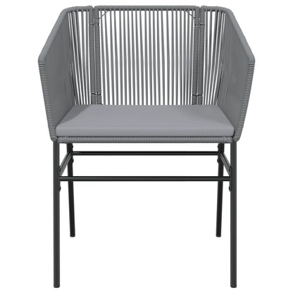 Sedie da Giardino 2 pz con Cuscini Grigio in Polyrattan