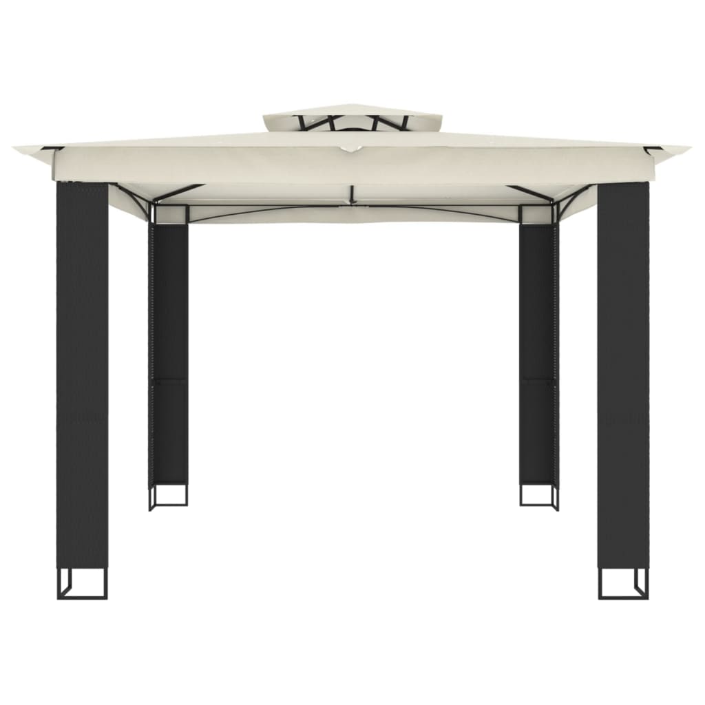 Gazebo con Tetto Doppio Crema 2,94x2,94 m in Acciaio | homemem39
