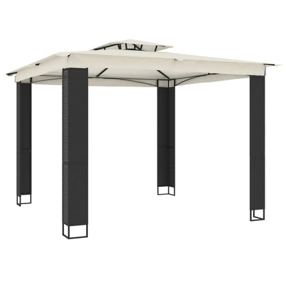 Gazebo con Tetto Doppio Crema 2,94x2,94 m in Acciaio | homemem39