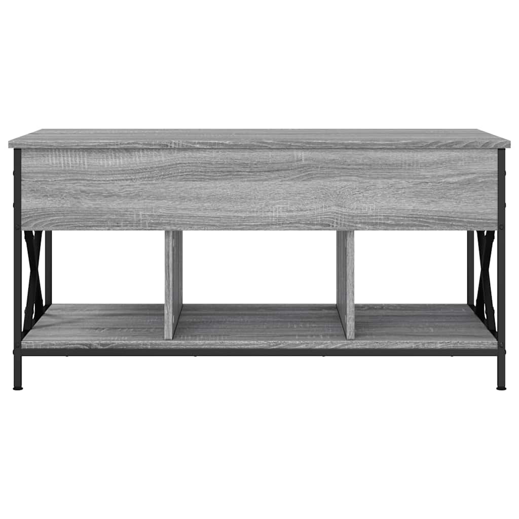 Tavolino Salotto Grigio Sonoma 100x55x50 cm Multistrato Metallo | homemem39