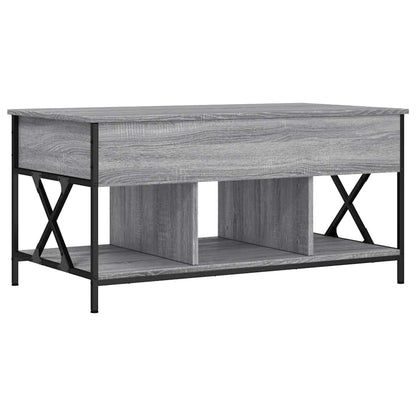 Tavolino Salotto Grigio Sonoma 100x55x50 cm Multistrato Metallo | homemem39