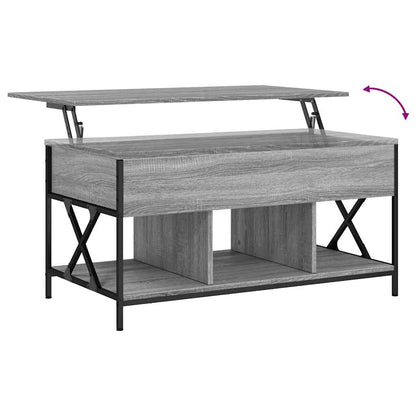 Tavolino Salotto Grigio Sonoma 100x55x50 cm Multistrato Metallo | homemem39