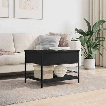 Tavolino da Salotto Nero 70x50x50cm Legno Multistrato Metallo | homemem39